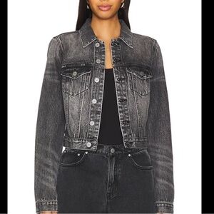 GRLFRND Maeve Fitted Denim Jacket in Phantom Sz Small
